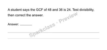 Find greatest common factors — Grade 6 problem preview