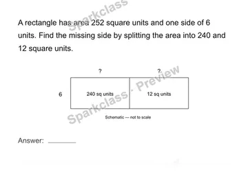 Connect division to area — Grade 4 problem preview