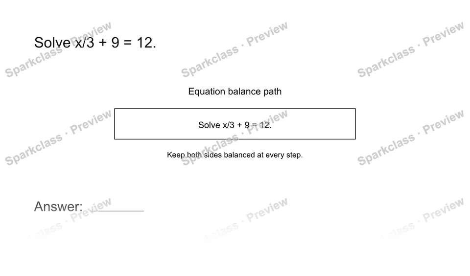 Solve an equation with fractions — page 1