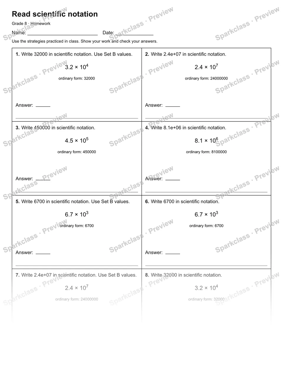 Read scientific notation — Homework — page 1