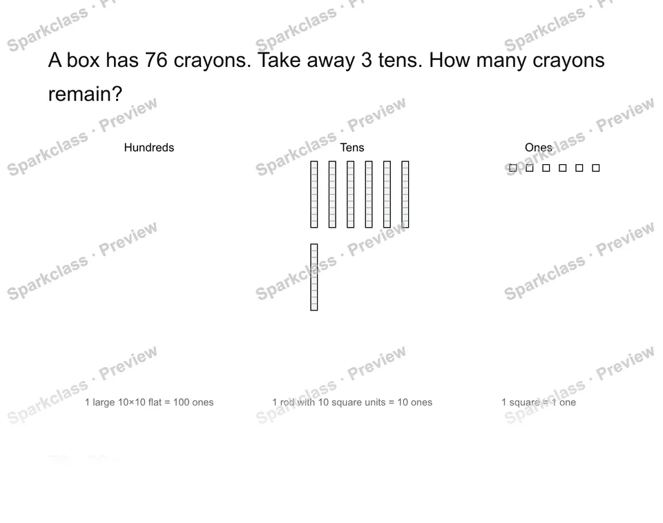 Subtract tens — page 1