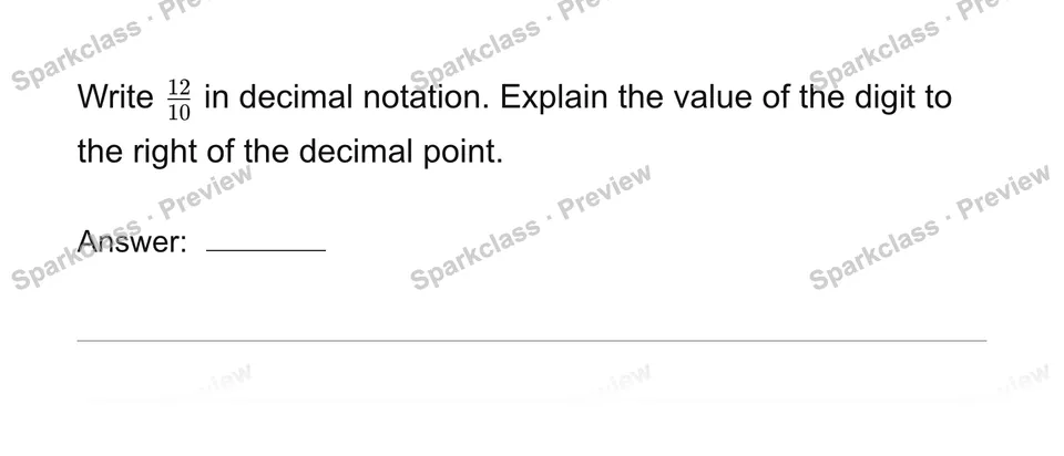 Write tenths as decimals — page 1