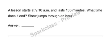Calculate elapsed time — Grade 4 problem preview