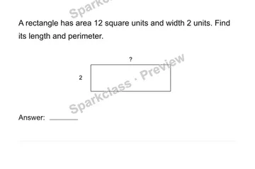 Use rectangle area and perimeter — Grade 4 problem preview