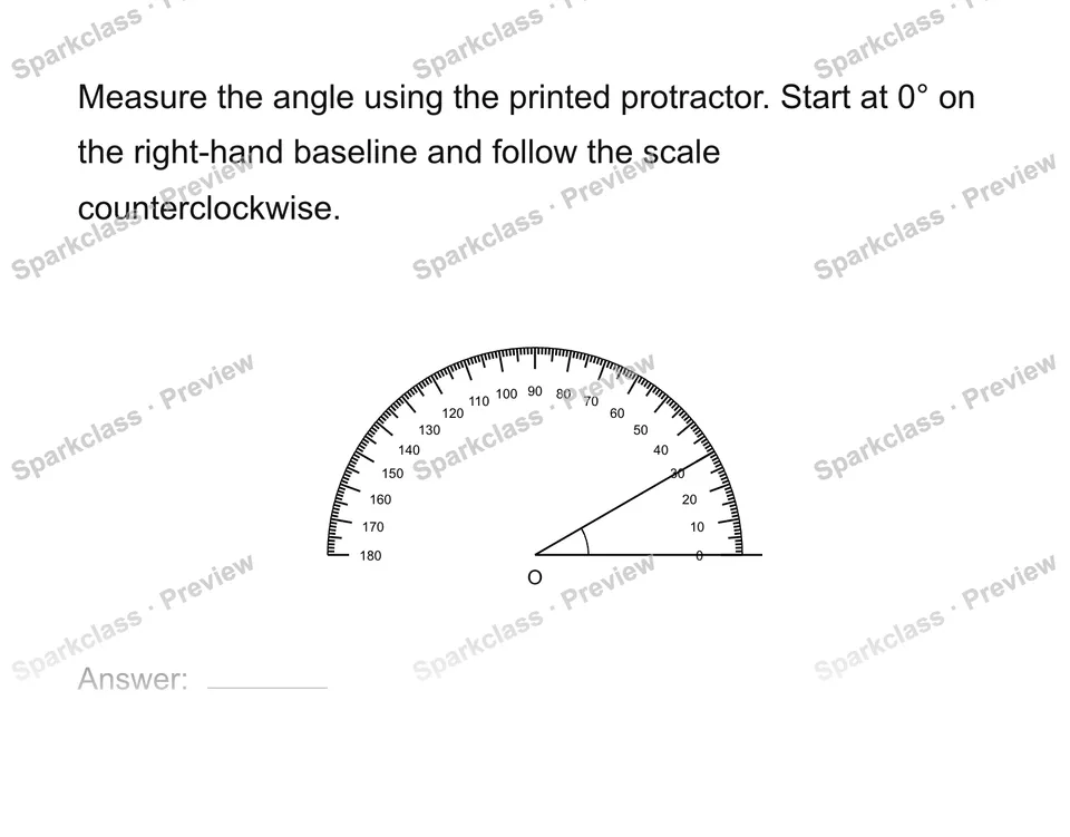 Measure and draw angles — page 1