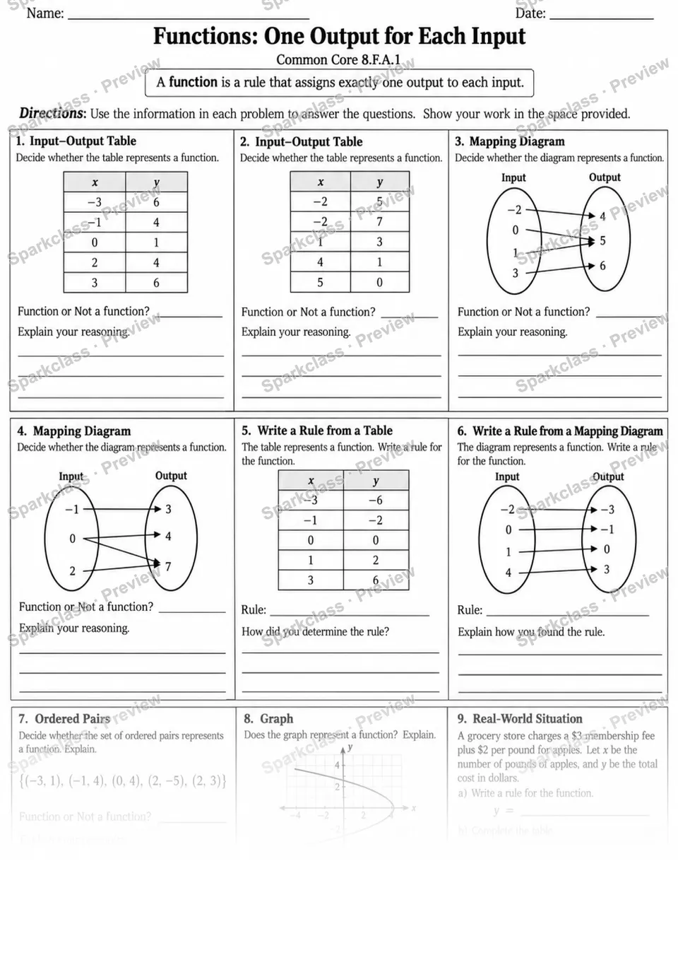 8.F.A.1 · 1 Functions Input Output Variant — page 1