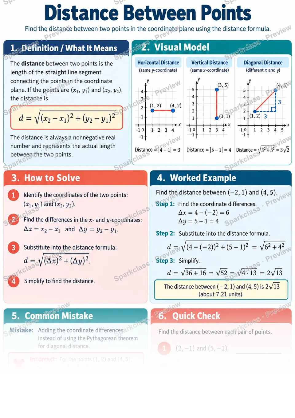 Knowledge Guide · Distance between two points on the plane — page 1