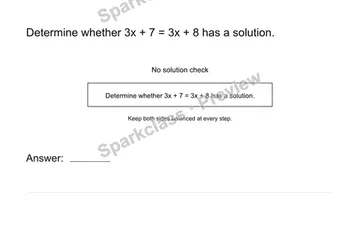 Identify no solution — Grade 8 problem preview