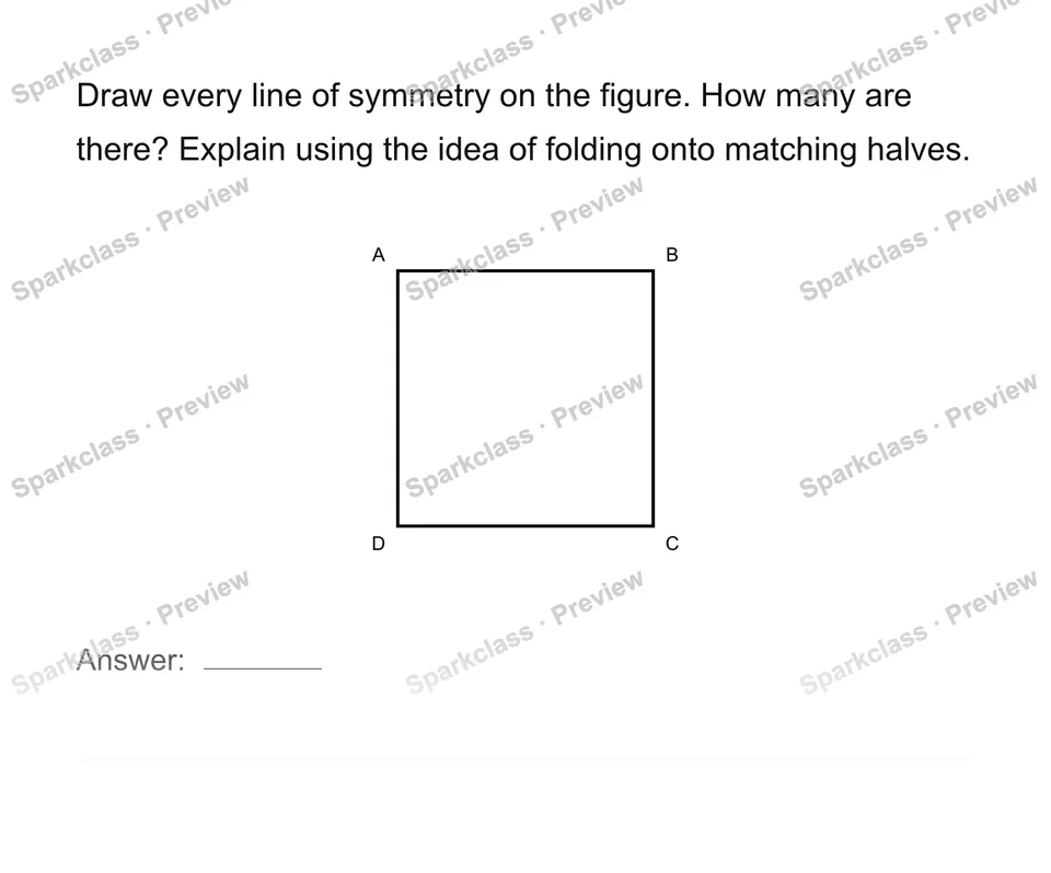 Identify and draw symmetry lines — page 1