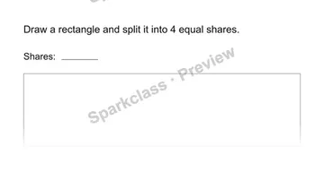Split a rectangle — Grade 1 problem preview