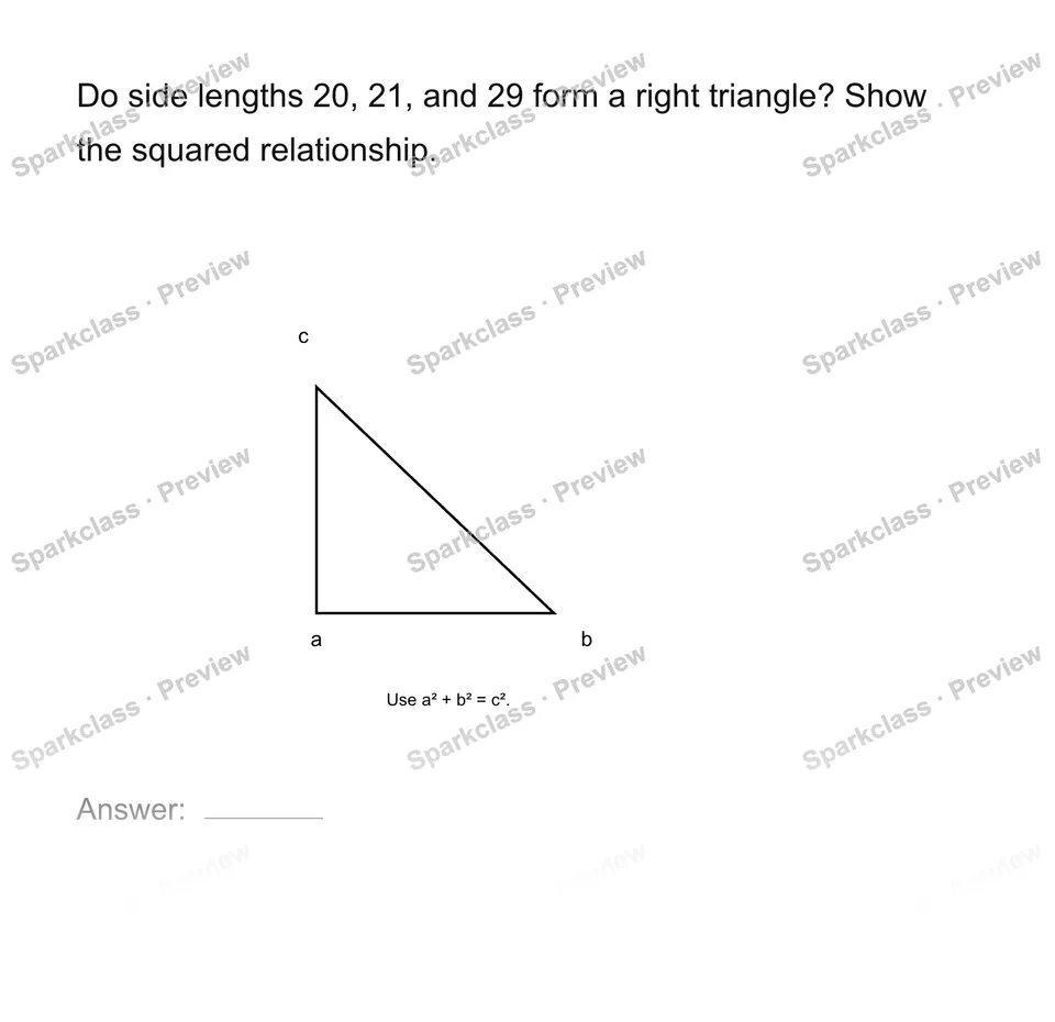 Test for a right triangle — page 1