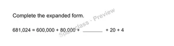 Missing expanded term — Grade 4 problem preview