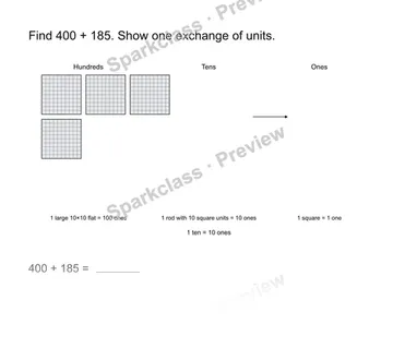 Add with an exchange — Grade 2 problem preview