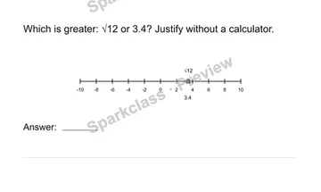 Compare real numbers — Grade 8 problem preview