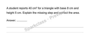 Derive and apply triangle area — Grade 6 problem preview