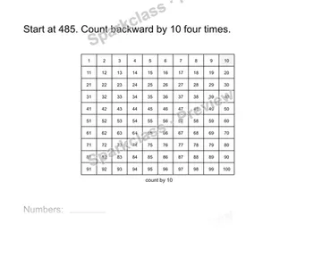 Count backward by tens — Grade 2 problem preview