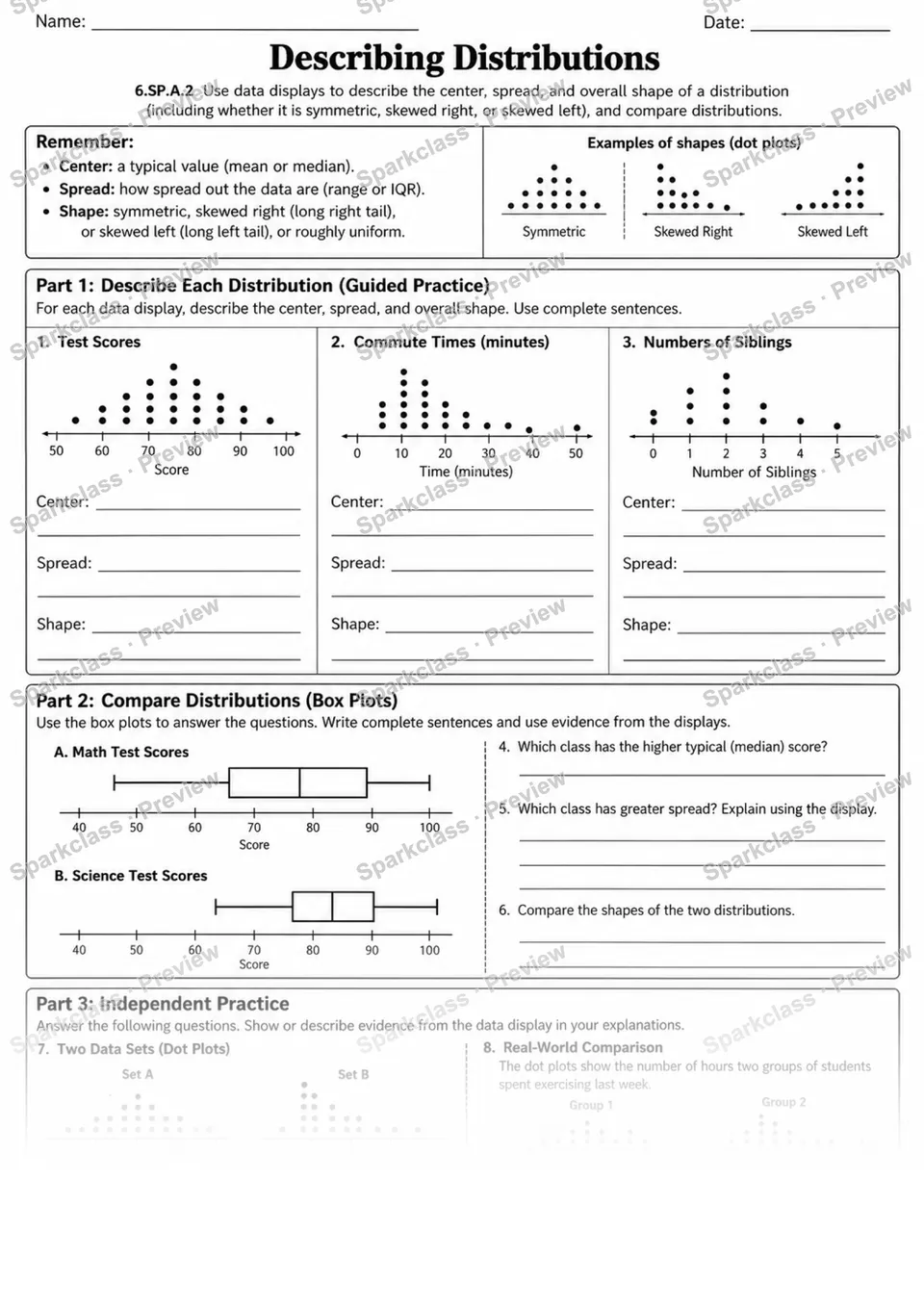 2 Describe Distributions — page 1
