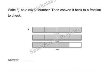 Rename fractions greater than one — Grade 4 problem preview