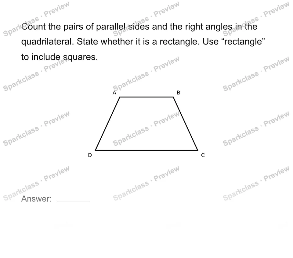 Classify quadrilaterals by properties — page 1