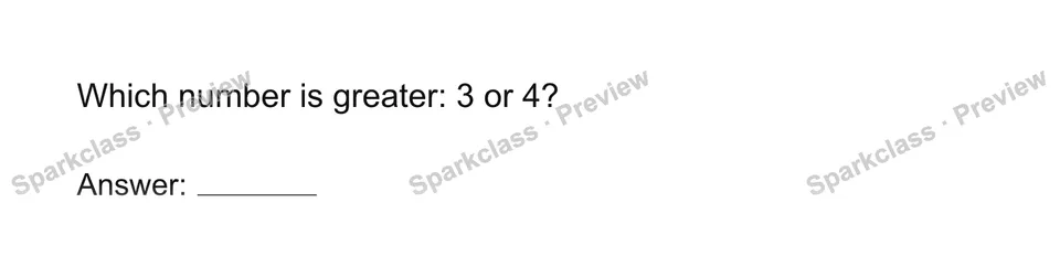 Compare written numerals 1-10 — page 1