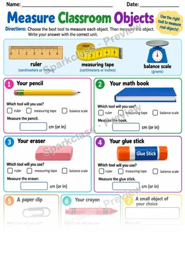 2.MD.A.1 · Measurement Review — Grade 2 worksheet preview
