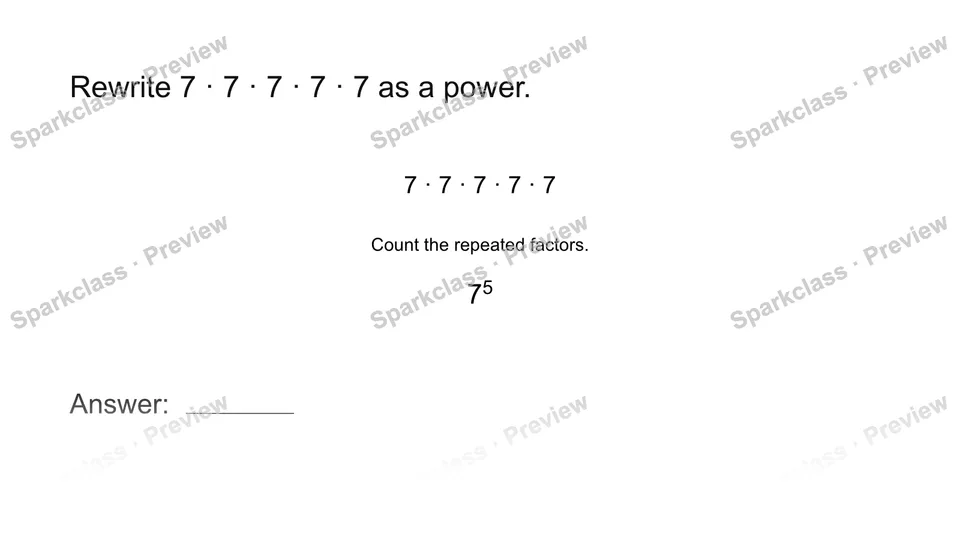 Rewrite repeated multiplication — page 1