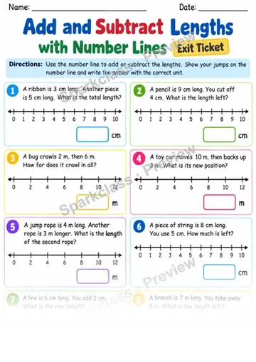 2.MD.B.6 · Length Number Line Exit — Grade 2 worksheet preview