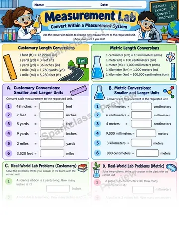 Unit Conversion · Science Lab — Grade 5 worksheet preview