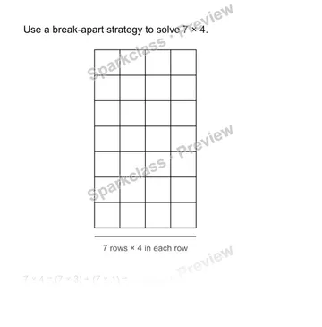 Use a break-apart strategy — Grade 3 problem preview