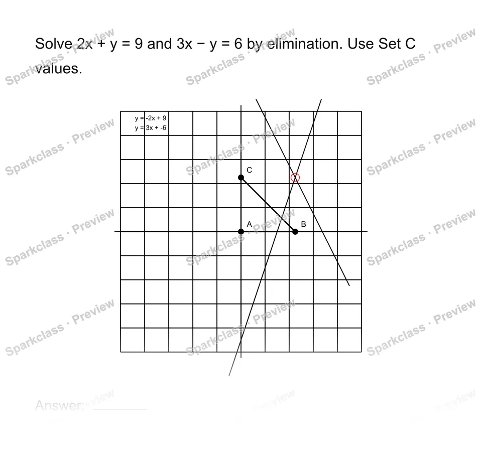 Solve a system by elimination — page 1