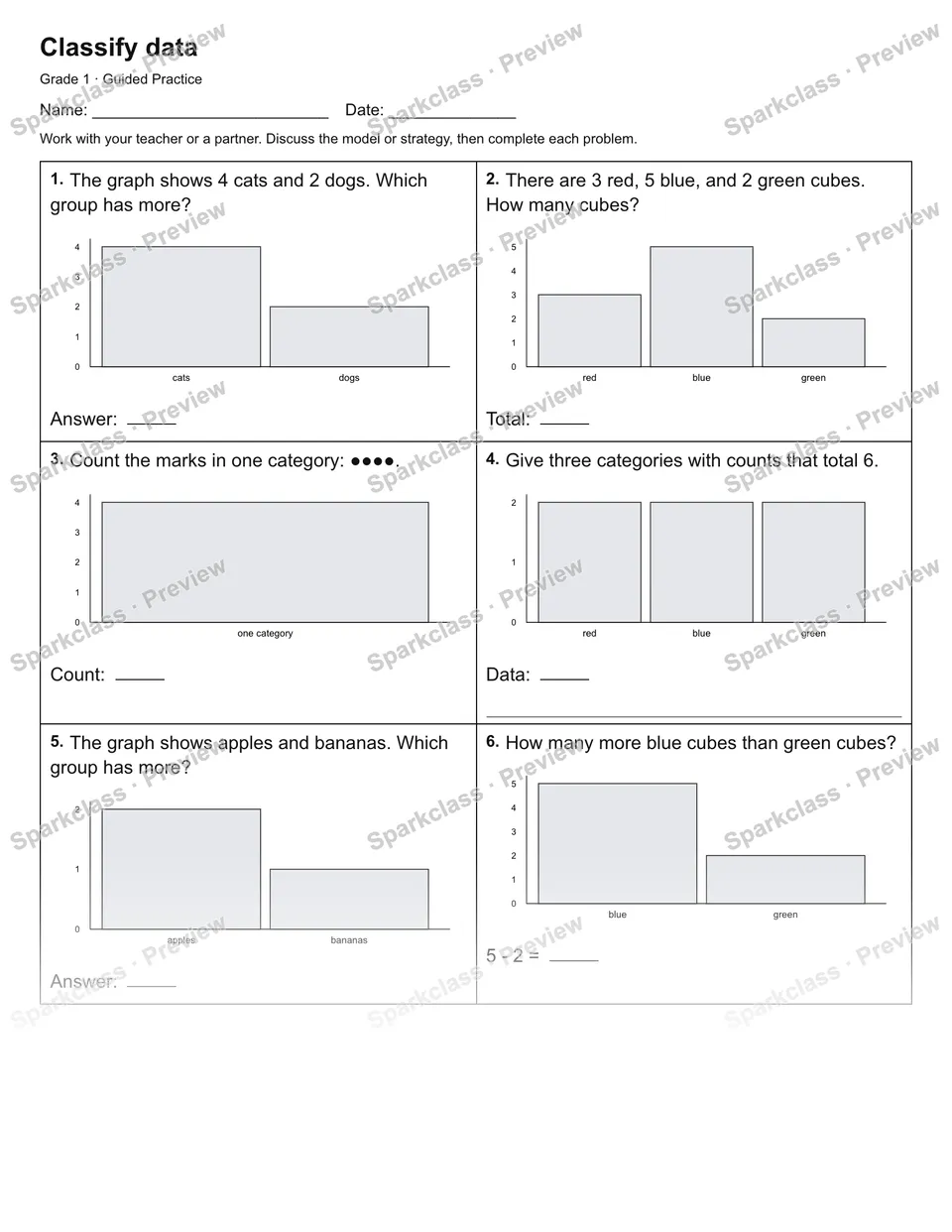 Classify data — Guided Practice — page 1