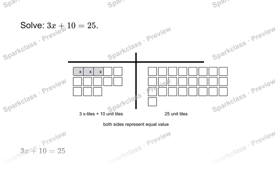 Solve a two-step equation — page 1