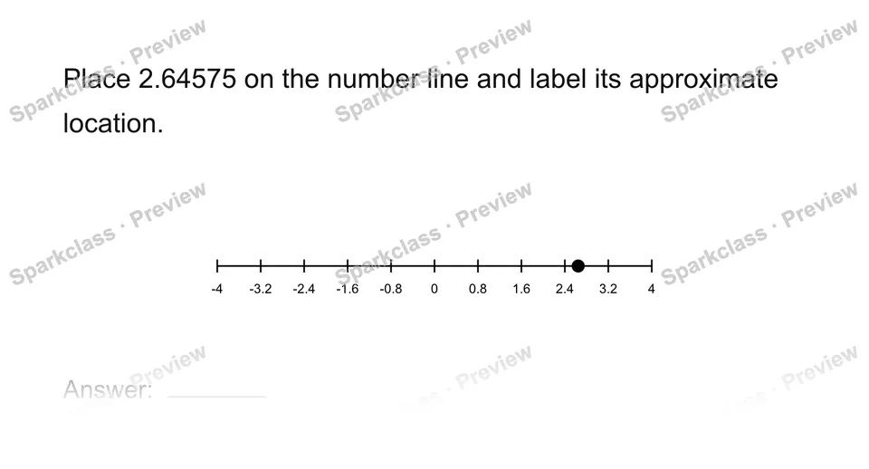 Place real numbers on a number line — page 1