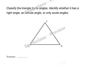 Classify triangles by angles — Grade 4 problem preview