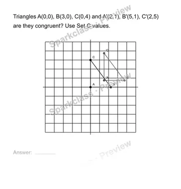 Use coordinates to test congruence — Grade 8 problem preview