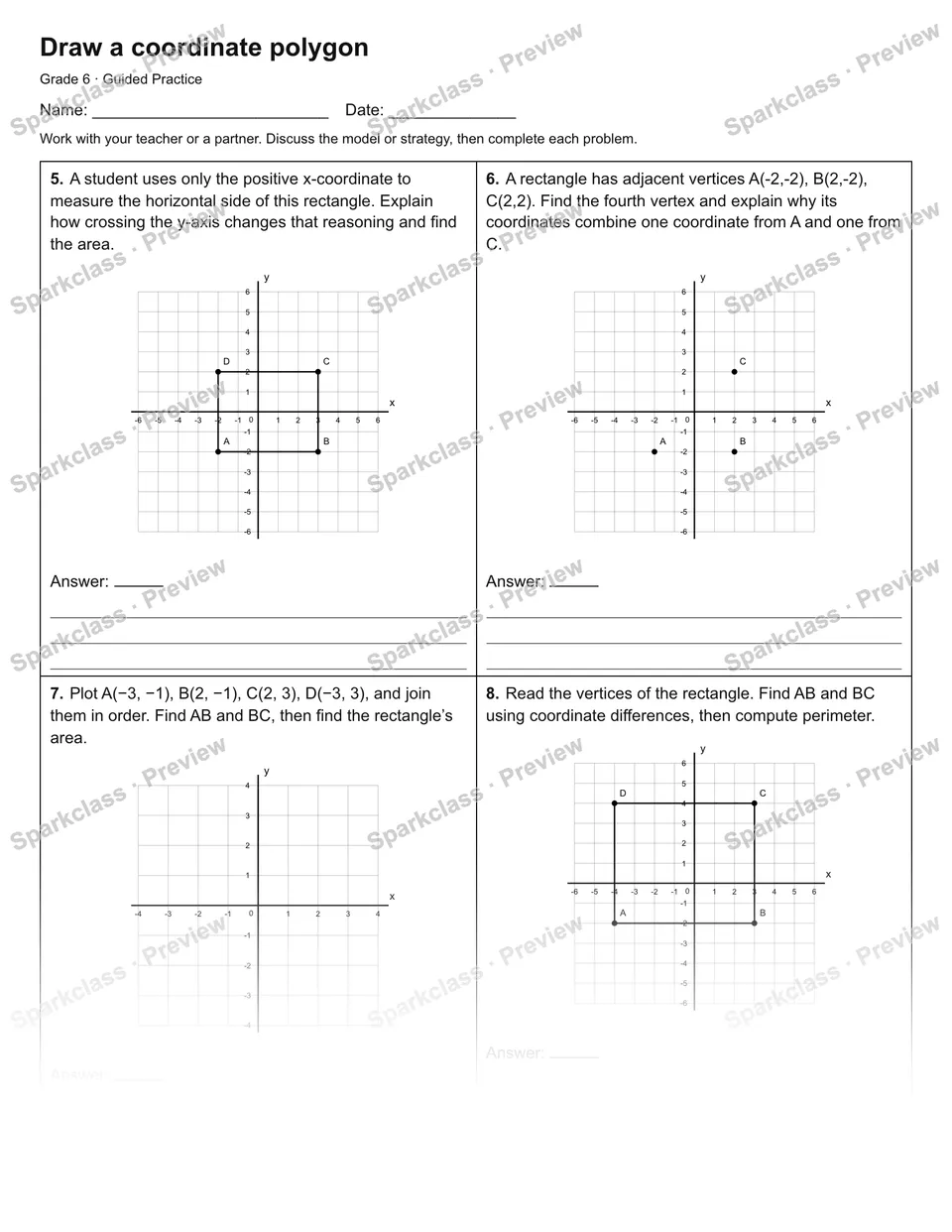 Draw a coordinate polygon — Guided Practice — page 2