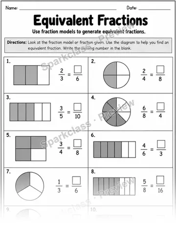 4.NF.A.1 · 1 Equivalent Fractions Variant 01 — Grade 4 worksheet preview