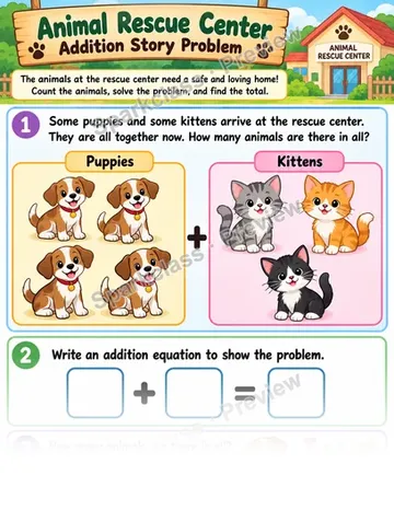 Put Together Unknown Whole — Grade 1 worksheet preview