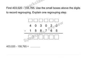 Subtract whole numbers — Grade 4 problem preview