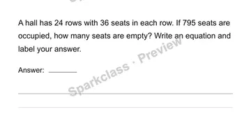 Seats and guests — Grade 4 problem preview