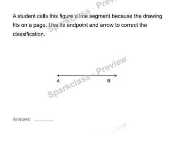 Identify lines, rays, segments and angles — Grade 4 problem preview