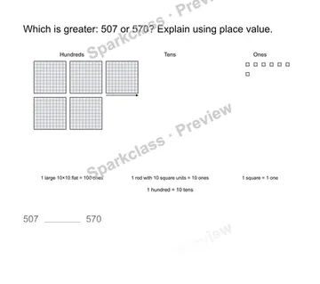 Compare across a zero — Grade 2 problem preview