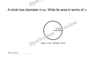 Find area in exact form — Grade 7 problem preview