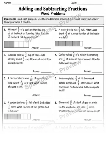 5.NF.B.3 · 3 Fraction Addition Variant 02 Lowcoverage — Grade 5 worksheet preview