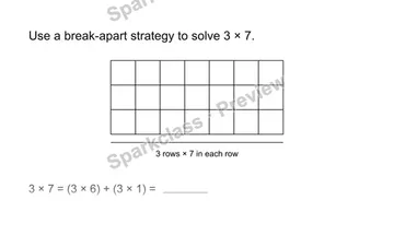 Use a break-apart strategy — Grade 3 problem preview
