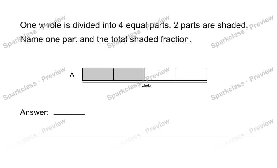Connect unit fractions to a whole — page 1