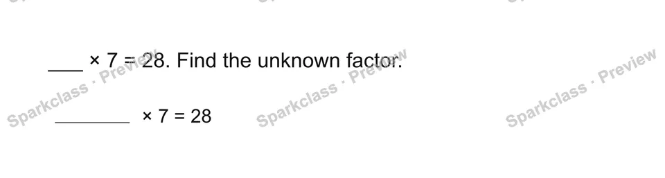 Find an unknown factor — page 1