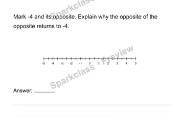 Locate opposites on horizontal and vertical axes — Grade 6 problem preview