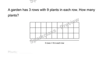 Solve an array situation — Grade 3 problem preview