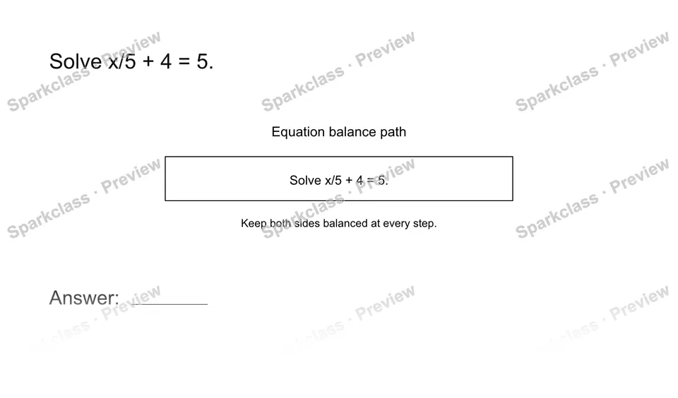 Solve an equation with fractions — page 1